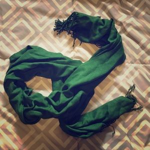 Dark green, wide, blanket like scarf